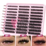 Gene false  smocuri / manuchi Beautyful Eyelash 80-100D de D /0,15 /8-16mm - 300 smocuri PINK-311+ 1 Penseta Metalica